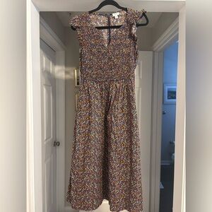 Floral Sleeveless Dress j Crew size M with pockets